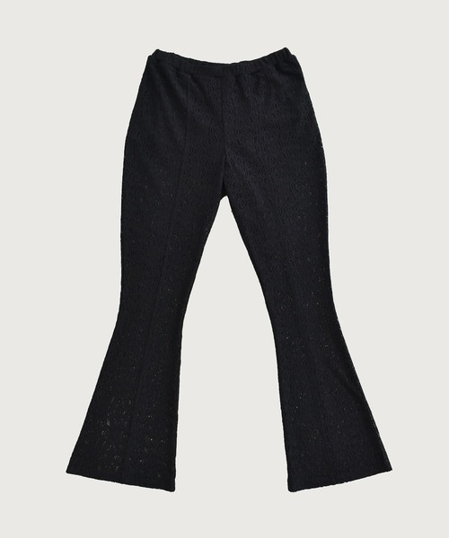 kiehtova（キエトヴァ）の「【kiehtova】LACE TEXTURE FLARE PANTS/レーステクスチャーフレアパンツ KTWR59（その他パンツ・レディース・ブラック/ホワイト・FREE）」の5枚目の写真