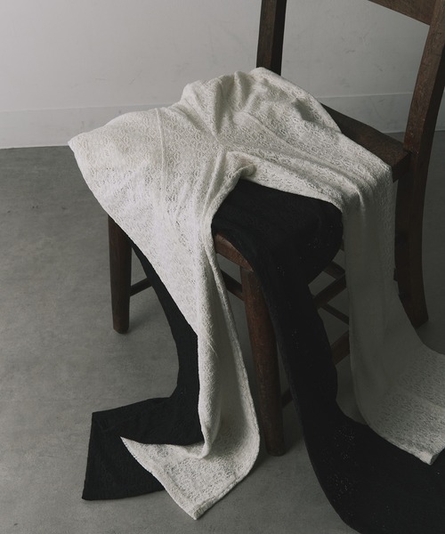 kiehtova（キエトヴァ）の「【kiehtova】LACE TEXTURE FLARE PANTS/レーステクスチャーフレアパンツ KTWR59（その他パンツ・レディース・ブラック/ホワイト・FREE）」の8枚目の写真