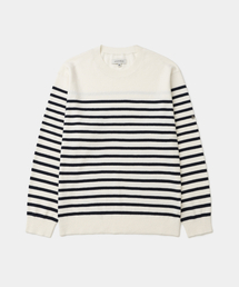 UNIFORM BRIDGE（ユニフォームブリッジ）の「marine stripe crew neck knit ivory（ニット/セーター）」