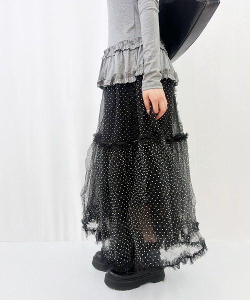 frunco(フランコ)の「【ZOZOTOWN限定】ドットボリュームチュールスカート(スカート・レディース・ブルー/ピンク/アイボリー/ブラック・FREE)」の11枚目の写真