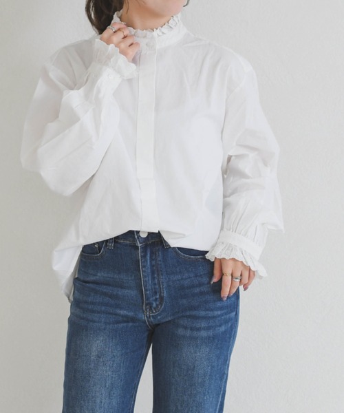 31 Sons de mode（トランテアン　ソン　ドゥ　モード）の「レースきれいめブラウス（シャツ/ブラウス・レディース・ホワイト・ﾌﾘ-）」の18枚目の写真