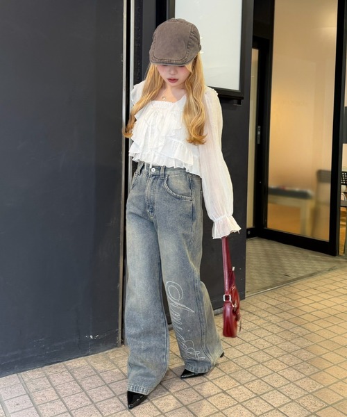 continuer de NICE CLAUP(コンティニューデナイスクラップ)の「ラッフルブラウス&シャーリングキャミ(シャツ/ブラウス・レディース・ピンク/ブラック/ブルー系その他/アイボリー/イエロー/ドット・FREE)」の10枚目の写真