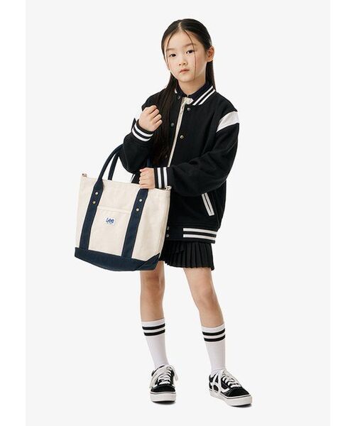 MUSINSA STANDARD KIDS（ムシンサスタンダードキッズ）の「オーバーサイズスウェットバスティジャケット[ブラック]（ブルゾン・レディース・その他・140/120/130/110/100/150/160）」の4枚目の写真