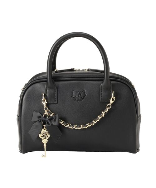 Maison de FLEUR(メゾンドフルール)の「チャーム付きスクエアボストンバッグ(ハンドバッグ・レディース・ブラック/ブラウン・FREE)」の8枚目の写真