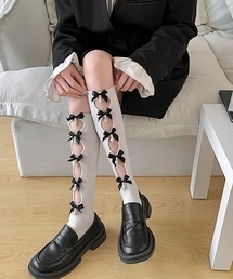 L LABEL（エルラベル）の「リボンデザインハイソックス（ソックス/靴下）」