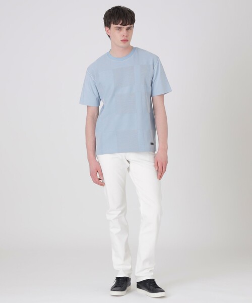 BLACK LABEL CRESTBRIDGE(ブラックレーベル・クレストブリッジ)の「フェードカラーパネルシャドーチェックTシャツ(Tシャツ/カットソー・メンズ・オフホワイト/ライトグレー/ブラック/ブルー系その他2・L/M/XL)」の22枚目の写真