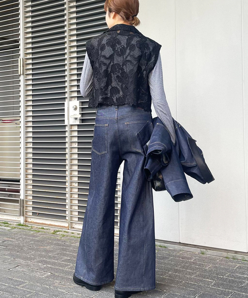 journal standard L'essage(ジャーナルスタンダードレサージュ)の「《追加》ケミカルコードレースノースリーブブラウス(シャツ/ブラウス・レディース・ホワイト/ブラック・FREE)」の5枚目の写真