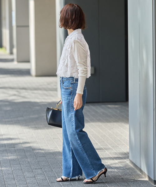 journal standard L'essage(ジャーナルスタンダードレサージュ)の「《追加》ケミカルコードレースノースリーブブラウス(シャツ/ブラウス・レディース・ホワイト/ブラック・FREE)」の7枚目の写真