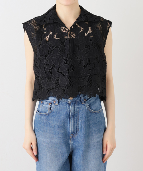 journal standard L'essage(ジャーナルスタンダードレサージュ)の「《追加》ケミカルコードレースノースリーブブラウス(シャツ/ブラウス・レディース・ホワイト/ブラック・FREE)」の14枚目の写真
