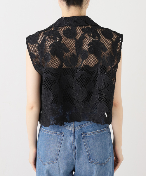 journal standard L'essage(ジャーナルスタンダードレサージュ)の「《追加》ケミカルコードレースノースリーブブラウス(シャツ/ブラウス・レディース・ホワイト/ブラック・FREE)」の16枚目の写真