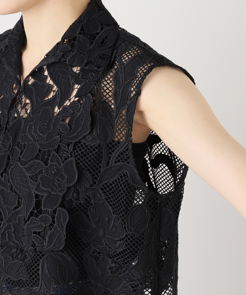 journal standard L'essage(ジャーナルスタンダードレサージュ)の「《追加》ケミカルコードレースノースリーブブラウス(シャツ/ブラウス・レディース・ホワイト/ブラック・FREE)」の17枚目の写真