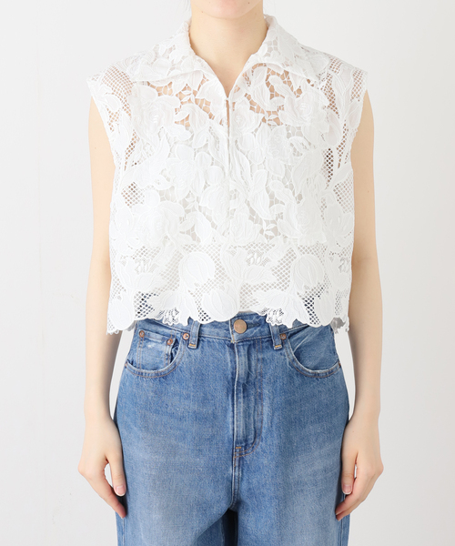 journal standard L'essage(ジャーナルスタンダードレサージュ)の「《追加》ケミカルコードレースノースリーブブラウス(シャツ/ブラウス・レディース・ホワイト/ブラック・FREE)」の22枚目の写真