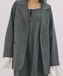 Alumu.（エルム）の「AM610204 2WAYフリルヘリンボーンジャケット（テーラードジャケット）」