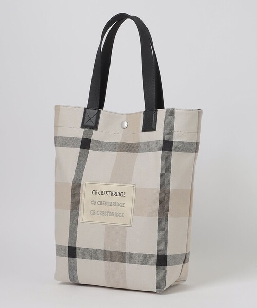 CB CRESTBRIDGE(シービークレストブリッジ)の「クレストブリッジチェックトート(トートバッグ・レディース・ライトベージュ/ブルー系その他7・FREE)」の2枚目の写真