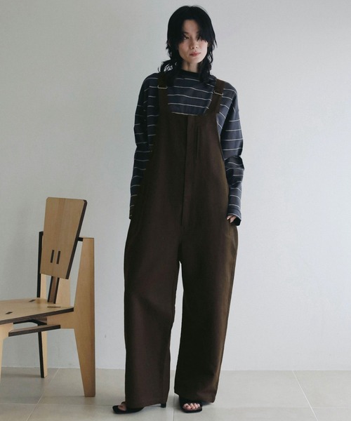 anuke（アンヌーク）の「Border Loose Long T-shirts（Tシャツ/カットソー・レディース・チャコールグレー/ブラウン/ブルー系その他・FREE）」の4枚目の写真