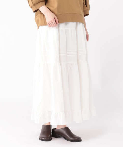 studio CLIP（スタディオクリップ）の「タックギャザーロングスカート（スカート・レディース・ベージュ/ブラック/オフホワイト・FREE）」の2枚目の写真