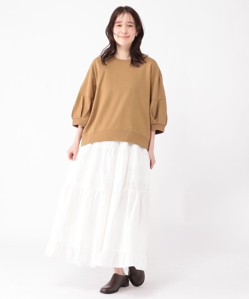 studio CLIP（スタディオクリップ）の「タックギャザーロングスカート（スカート・レディース・ベージュ/ブラック/オフホワイト・FREE）」の8枚目の写真