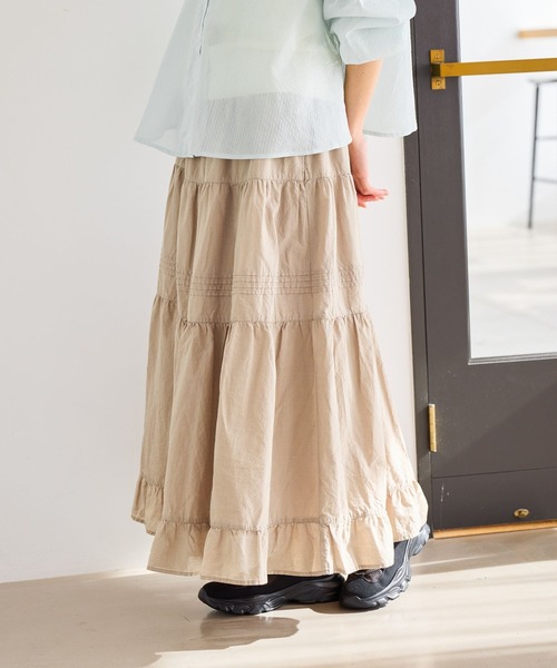 studio CLIP（スタディオクリップ）の「タックギャザーロングスカート（スカート・レディース・ベージュ/ブラック/オフホワイト・FREE）」の19枚目の写真