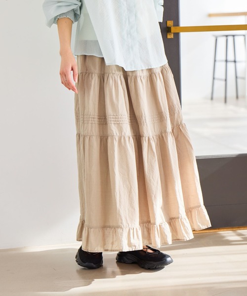 studio CLIP（スタディオクリップ）の「タックギャザーロングスカート（スカート・レディース・ベージュ/ブラック/オフホワイト・FREE）」の18枚目の写真