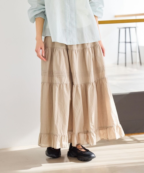 studio CLIP（スタディオクリップ）の「タックギャザーロングスカート（スカート・レディース・ベージュ/ブラック/オフホワイト・FREE）」の17枚目の写真