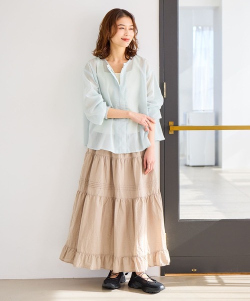 studio CLIP（スタディオクリップ）の「タックギャザーロングスカート（スカート・レディース・ベージュ/ブラック/オフホワイト・FREE）」の16枚目の写真