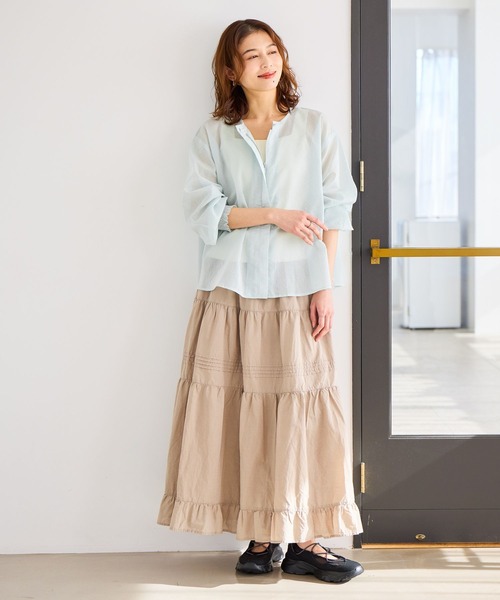 studio CLIP（スタディオクリップ）の「タックギャザーロングスカート（スカート・レディース・ベージュ/ブラック/オフホワイト・FREE）」の15枚目の写真