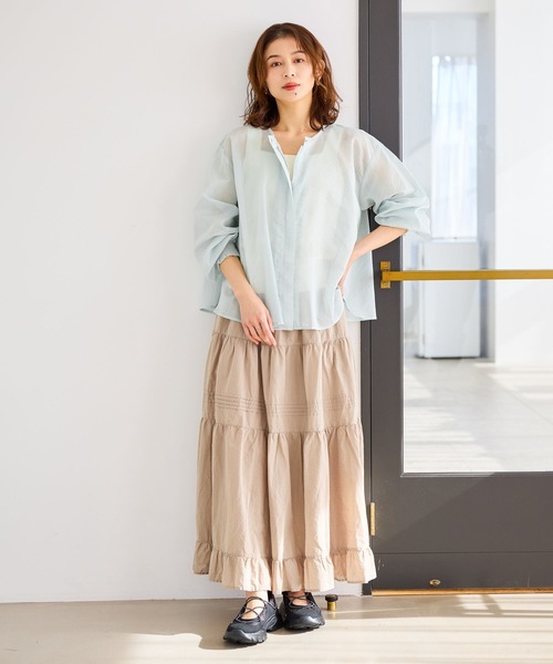 studio CLIP（スタディオクリップ）の「タックギャザーロングスカート（スカート・レディース・ベージュ/ブラック/オフホワイト・FREE）」の14枚目の写真