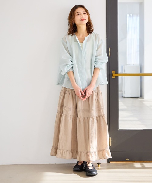 studio CLIP（スタディオクリップ）の「タックギャザーロングスカート（スカート・レディース・ベージュ/ブラック/オフホワイト・FREE）」の13枚目の写真