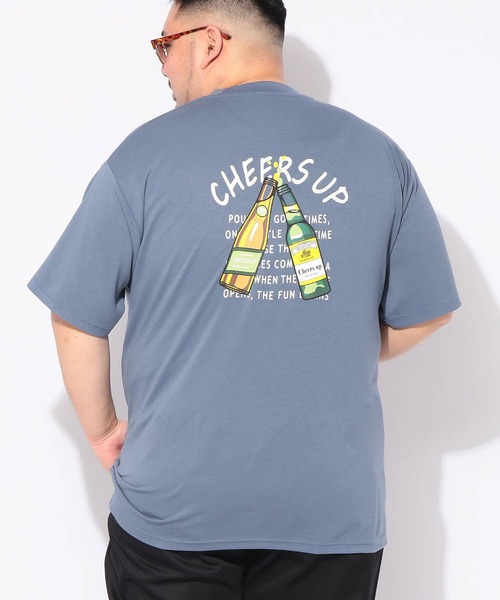 B&T CLUB(ビーティークラブ)の「Tシャツ 半袖 ビールプリント メンズ 大きいサイズ ヒヤテック クルーネック カットソー B&T CLUB (ビーアンドティークラブ)(Tシャツ/カットソー・メンズ・ブラック/ブルー・X2(4L~5L)/X3(6L~7L)/X1(3L~4L)/X4(8L~9L))」の1枚目の写真