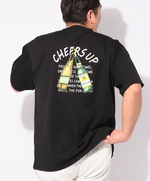 B&T CLUB(ビーティークラブ)の「Tシャツ 半袖 ビールプリント メンズ 大きいサイズ ヒヤテック クルーネック カットソー B&T CLUB (ビーアンドティークラブ)(Tシャツ/カットソー・メンズ・ブラック/ブルー・X2(4L~5L)/X3(6L~7L)/X1(3L~4L)/X4(8L~9L))」の2枚目の写真