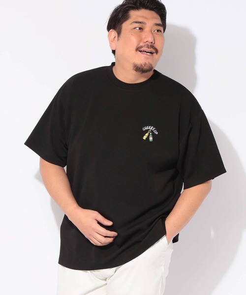 B&T CLUB(ビーティークラブ)の「Tシャツ 半袖 ビールプリント メンズ 大きいサイズ ヒヤテック クルーネック カットソー B&T CLUB (ビーアンドティークラブ)(Tシャツ/カットソー・メンズ・ブラック/ブルー・X2(4L~5L)/X3(6L~7L)/X1(3L~4L)/X4(8L~9L))」の5枚目の写真