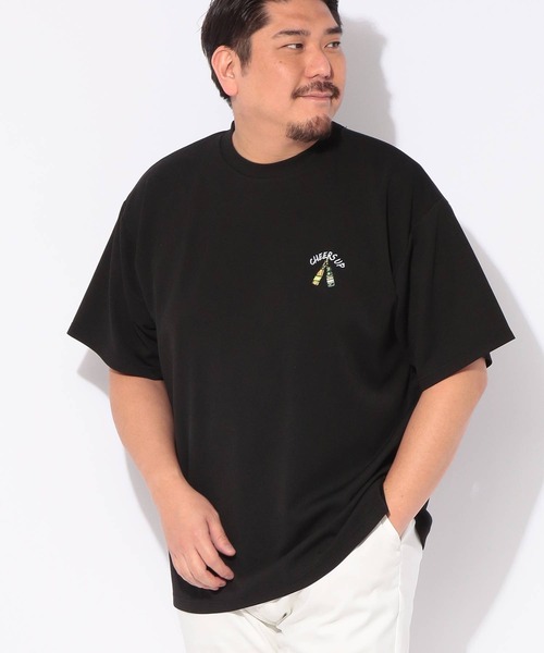 B&T CLUB(ビーティークラブ)の「Tシャツ 半袖 ビールプリント メンズ 大きいサイズ ヒヤテック クルーネック カットソー B&T CLUB (ビーアンドティークラブ)(Tシャツ/カットソー・メンズ・ブラック/ブルー・X2(4L~5L)/X3(6L~7L)/X1(3L~4L)/X4(8L~9L))」の6枚目の写真