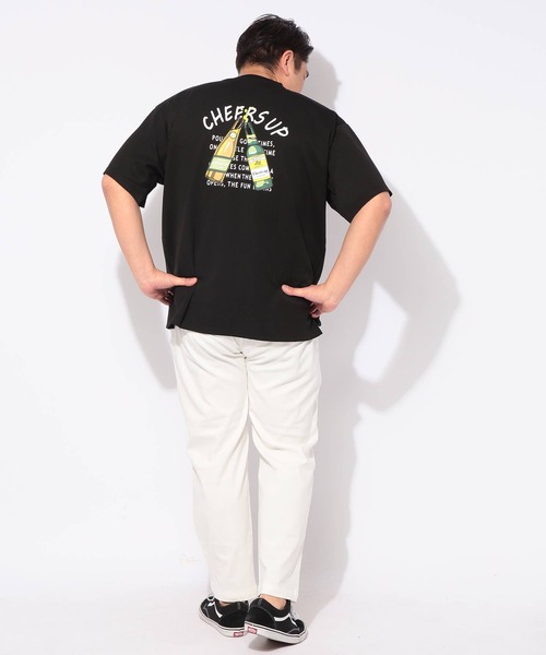 B&T CLUB(ビーティークラブ)の「Tシャツ 半袖 ビールプリント メンズ 大きいサイズ ヒヤテック クルーネック カットソー B&T CLUB (ビーアンドティークラブ)(Tシャツ/カットソー・メンズ・ブラック/ブルー・X2(4L~5L)/X3(6L~7L)/X1(3L~4L)/X4(8L~9L))」の4枚目の写真