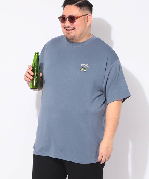B&T CLUB(ビーティークラブ)の「Tシャツ 半袖 ビールプリント メンズ 大きいサイズ ヒヤテック クルーネック カットソー B&T CLUB (ビーアンドティークラブ)(Tシャツ/カットソー・メンズ・ブラック/ブルー・X2(4L~5L)/X3(6L~7L)/X1(3L~4L)/X4(8L~9L))」の10枚目の写真