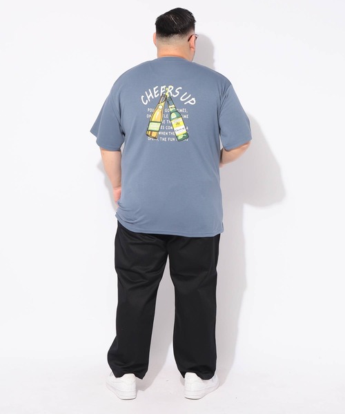 B&T CLUB(ビーティークラブ)の「Tシャツ 半袖 ビールプリント メンズ 大きいサイズ ヒヤテック クルーネック カットソー B&T CLUB (ビーアンドティークラブ)(Tシャツ/カットソー・メンズ・ブラック/ブルー・X2(4L~5L)/X3(6L~7L)/X1(3L~4L)/X4(8L~9L))」の11枚目の写真