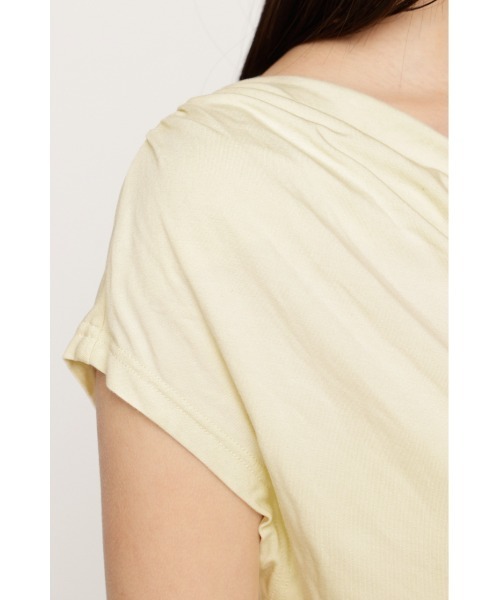 SLY（スライ）の「【SNSで話題！】DRAPE NECK CUT TOPS ドレープネックカットトップス 春服 夏服（Tシャツ/カットソー・レディース・杢グレー/ブラウン/アイボリー/ブラック・FREE）」の12枚目の写真