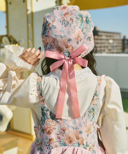 kutir(クティール)の「【クティールとレトロ】ゴブランリボンベレー帽(ハンチング/ベレー帽・レディース・グレー/ブルー/アイボリー/ピンク・FREE)」の4枚目の写真