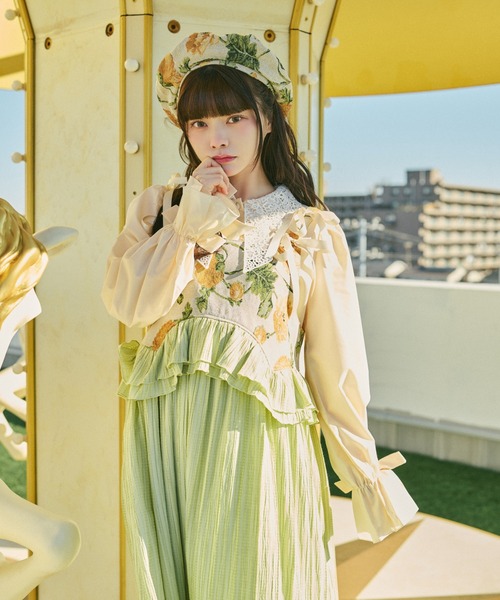 kutir(クティール)の「【クティールとレトロ】ゴブランリボンベレー帽(ハンチング/ベレー帽・レディース・グレー/ブルー/アイボリー/ピンク・FREE)」の7枚目の写真