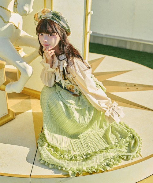 kutir(クティール)の「【クティールとレトロ】ゴブランリボンベレー帽(ハンチング/ベレー帽・レディース・グレー/ブルー/アイボリー/ピンク・FREE)」の11枚目の写真