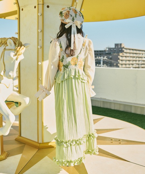 kutir(クティール)の「【クティールとレトロ】ゴブランリボンベレー帽(ハンチング/ベレー帽・レディース・グレー/ブルー/アイボリー/ピンク・FREE)」の12枚目の写真