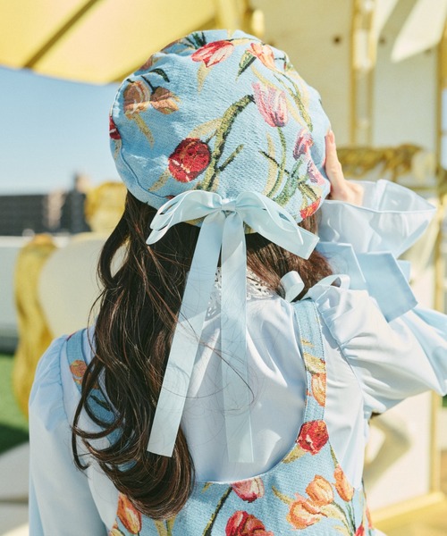 kutir(クティール)の「【クティールとレトロ】ゴブランリボンベレー帽(ハンチング/ベレー帽・レディース・グレー/ブルー/アイボリー/ピンク・FREE)」の19枚目の写真