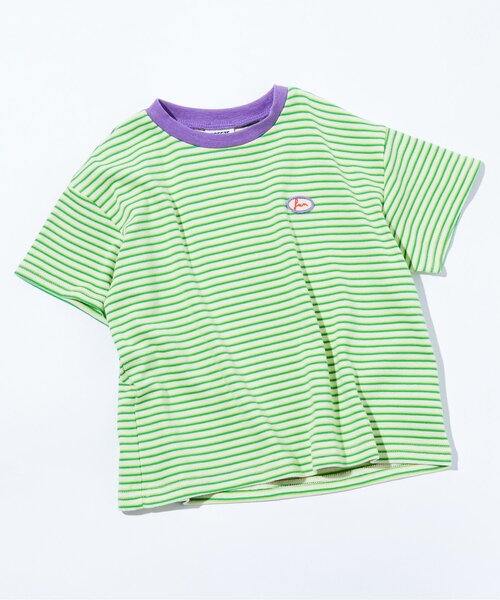 BREEZE（ブリーズ）の「【リンク】ミジンボーダー半袖Tシャツ（Tシャツ/カットソー・キッズ・イエロー/グリーン/レッド・80/90/100/110/120/130/140）」の2枚目の写真