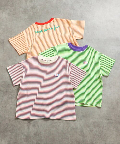 BREEZE（ブリーズ）の「【リンク】ミジンボーダー半袖Tシャツ（Tシャツ/カットソー・キッズ・イエロー/グリーン/レッド・80/90/100/110/120/130/140）」の7枚目の写真