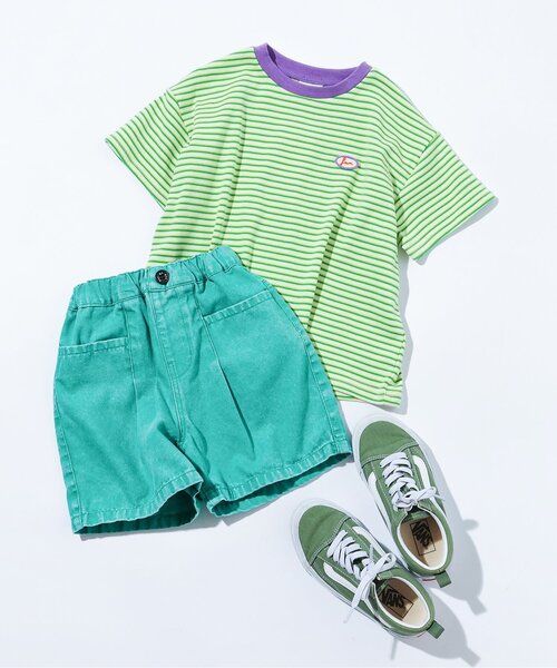 BREEZE（ブリーズ）の「【リンク】ミジンボーダー半袖Tシャツ（Tシャツ/カットソー・キッズ・イエロー/グリーン/レッド・80/90/100/110/120/130/140）」の10枚目の写真