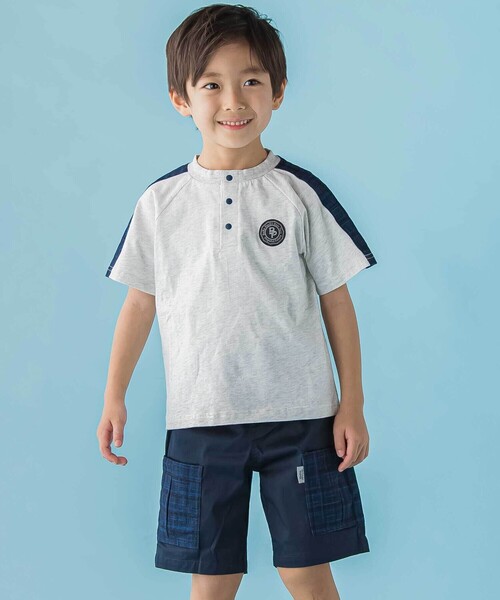 セール】【店舗限定】チェック切り替えトップス＋ショートパンツ