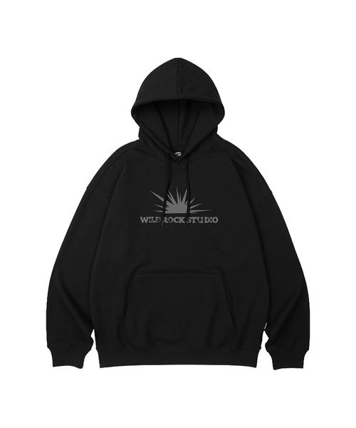 WILDROCK(ワイルドロック)の「サンバーストオーバーサイズフード_8COL(パーカー・メンズ・ブラック/チャコール/ベージュ/ダークグレー/ネイビー/バーガンディー/ブルー/アイボリー・SMALL/MEDIUM/LARGE)」の1枚目の写真