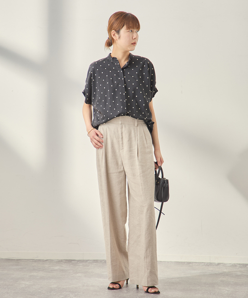 journal standard L'essage(ジャーナルスタンダードレサージュ)の「DEVEAUX/ドットタックスリーブシャツ(シャツ/ブラウス・レディース・ブラック系その他/グリーン系その他/レッド・FREE)」の4枚目の写真