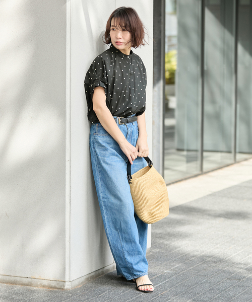 journal standard L'essage(ジャーナルスタンダードレサージュ)の「DEVEAUX/ドットタックスリーブシャツ(シャツ/ブラウス・レディース・ブラック系その他/グリーン系その他/レッド・FREE)」の5枚目の写真
