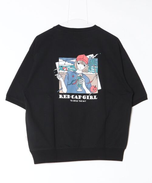 Red Cap Girl(レッドキャプガール)の「【70】【RCG/レッドキャップガール】クール&ドライ バックプリント クルーネック スウェット Tシャツ/ワンポイント刺繍/接触冷感/速乾/ユニセックス/レディース/メンズ(Tシャツ/カットソー・レディース・ブラウン/ブラック/アイボリー・L/M)」の16枚目の写真