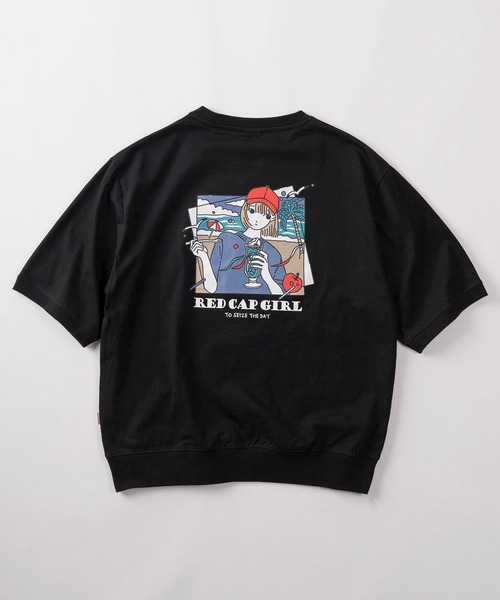 Red Cap Girl(レッドキャプガール)の「【70】【RCG/レッドキャップガール】クール&ドライ バックプリント クルーネック スウェット Tシャツ/ワンポイント刺繍/接触冷感/速乾/ユニセックス/レディース/メンズ(Tシャツ/カットソー・レディース・ブラウン/ブラック/アイボリー・L/M)」の5枚目の写真